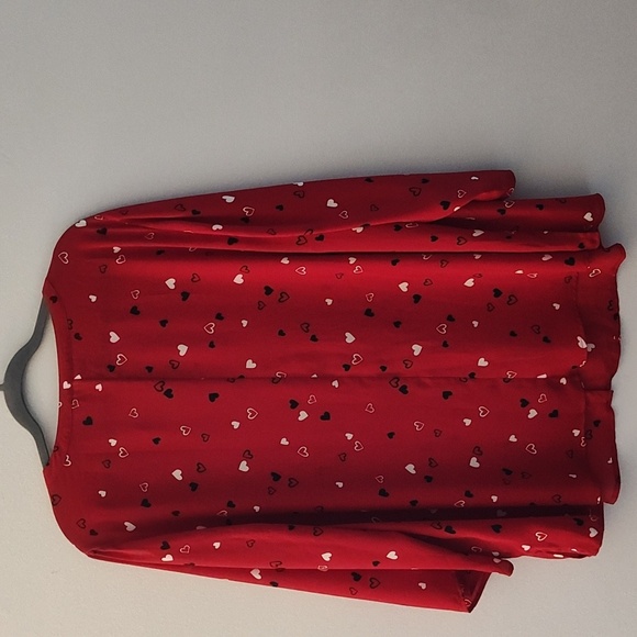 Catherines Tunic Size 2X 22-24 Red Valentine Hearts Pattern Christmas Holiday - Picture 4 of 11